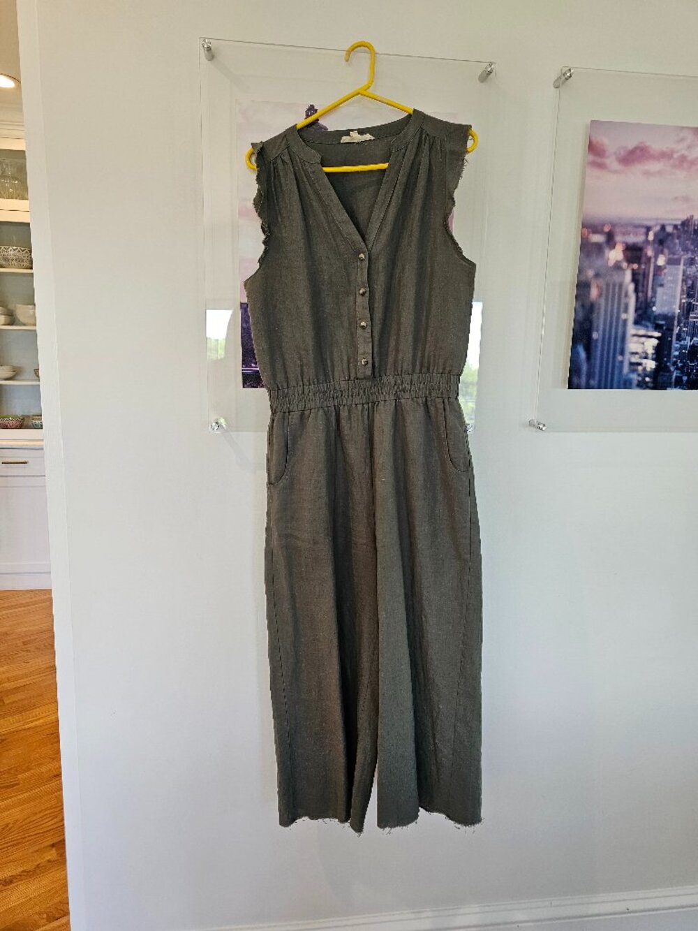 Linen cropped jumpsuit